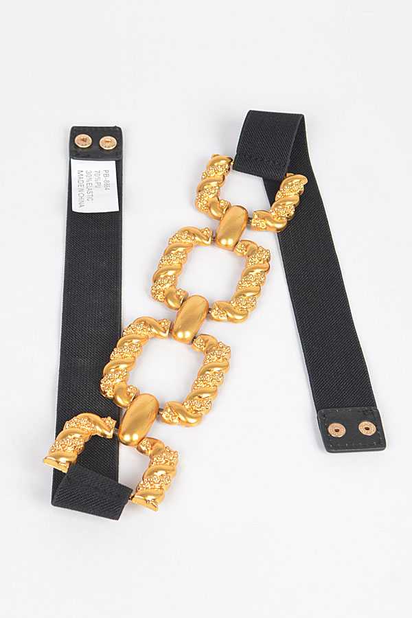 Black & Gold Textured Statement Belt