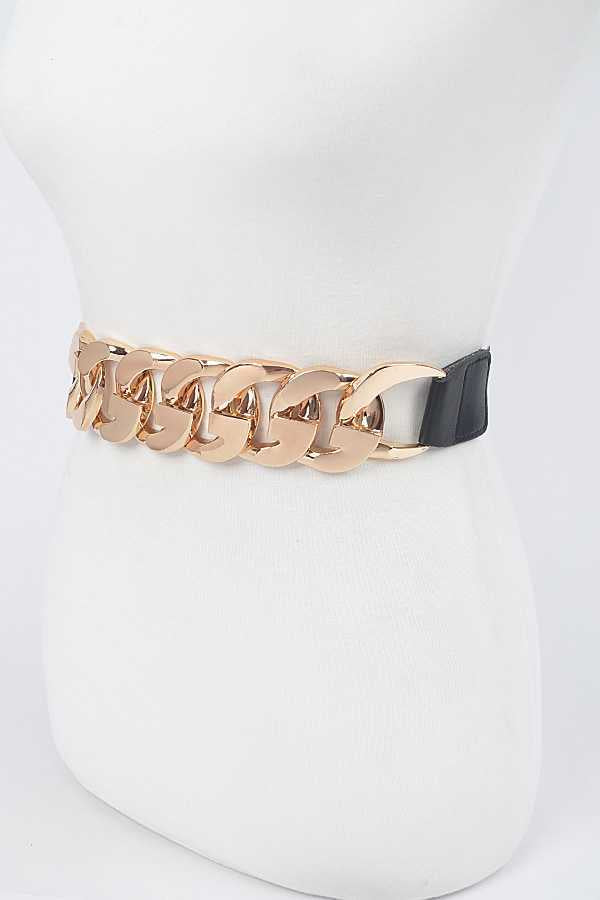 Black & Gold Plus Size Statement Belt