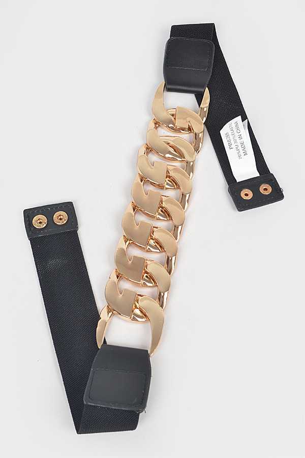 Black & Gold Plus Size Statement Belt