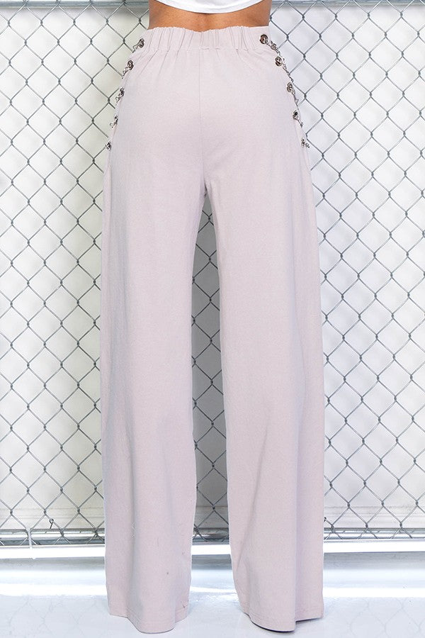 BB Taupe Chain Accent Lounge Sweat Pants