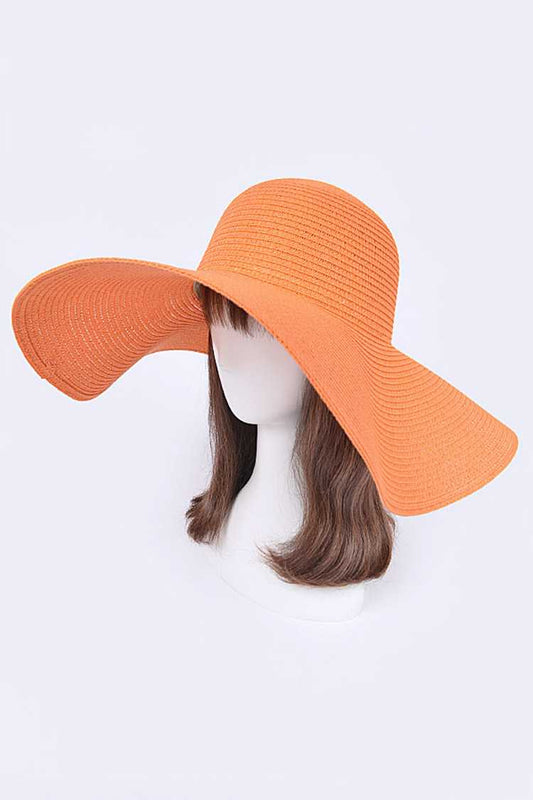 Orange Wide Brim Floppy Hat