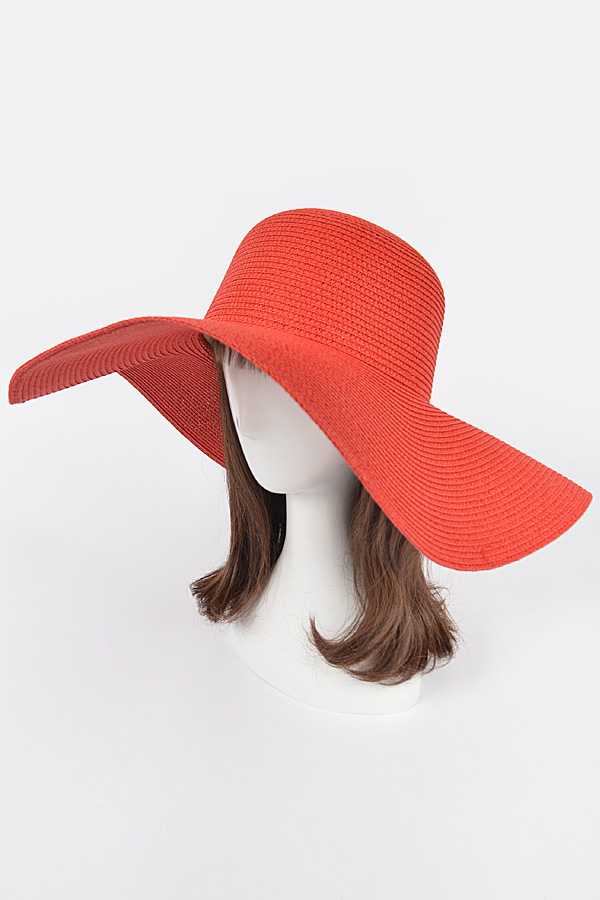 Red Wide Brim Floppy Hat