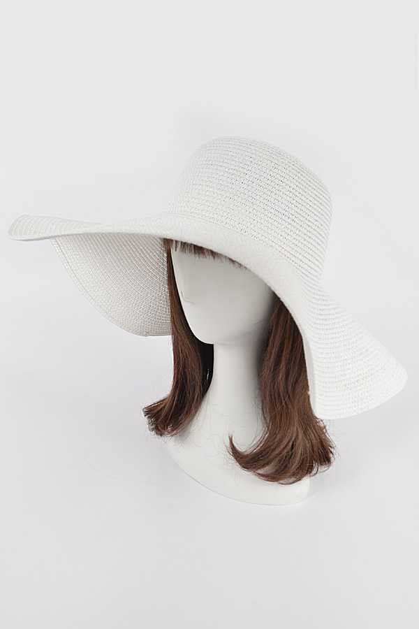 White Wide Brim Floppy Hat