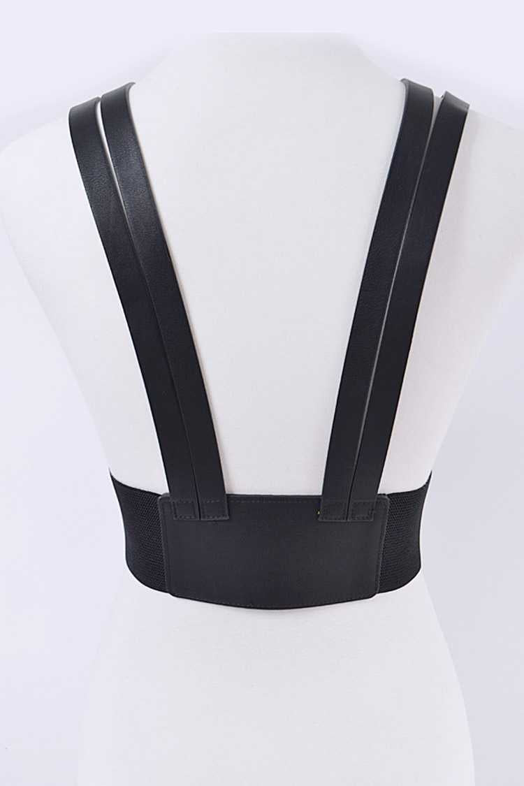 Black Leather Harness Belt