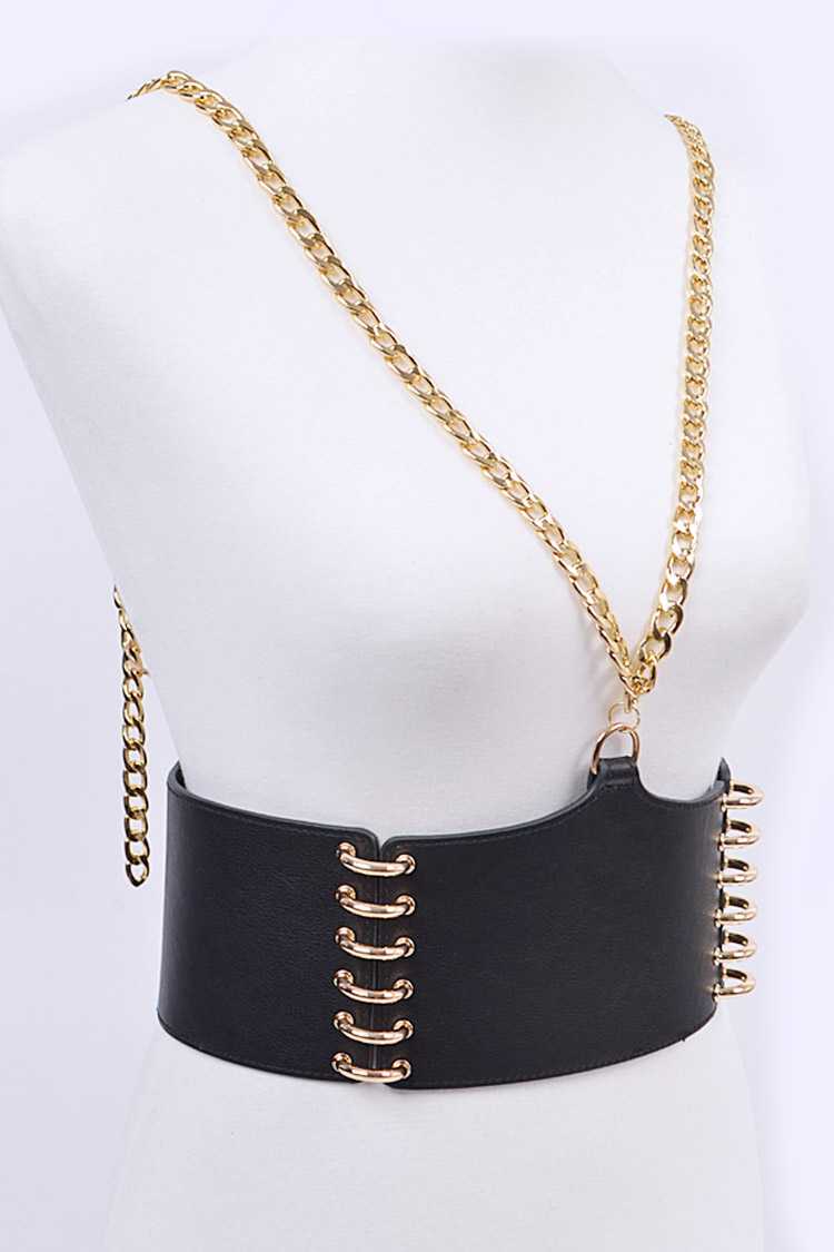 BB Black & Gold Corset Belt