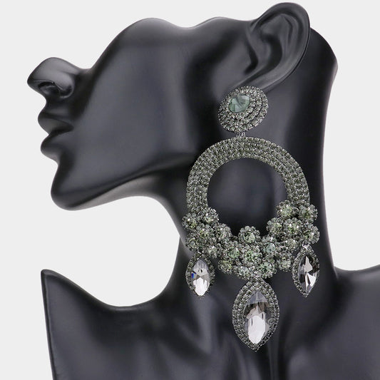 Black Chandelier Statement Earrings