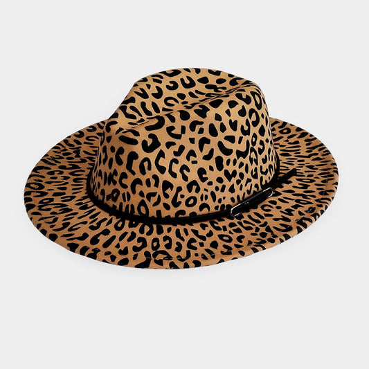 Animal Print Leopard Patterned Panama Hat