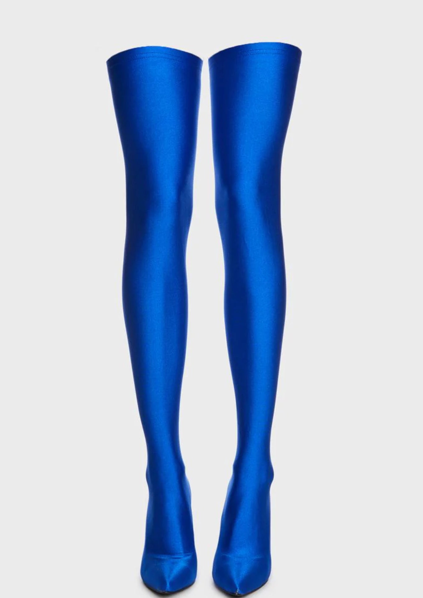 Azalea Wang Electric Blue Thigh High Stretch Boots