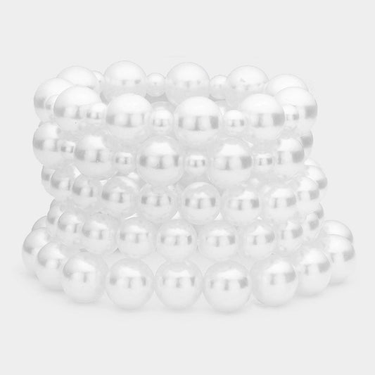 5 PC Pearl Stretch Bracelet