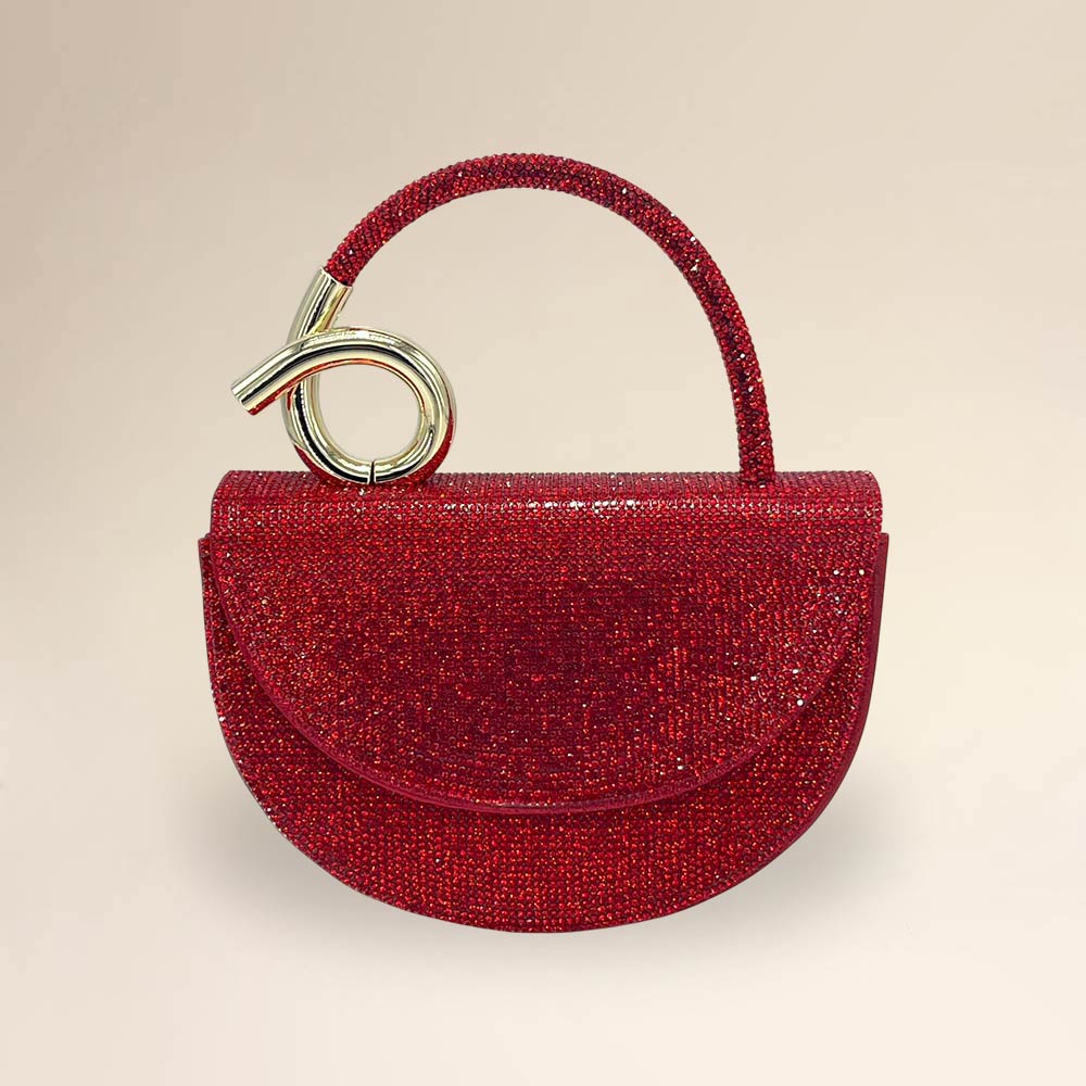 Aba Bling Studded Top Handle Evening Crossbody Bag