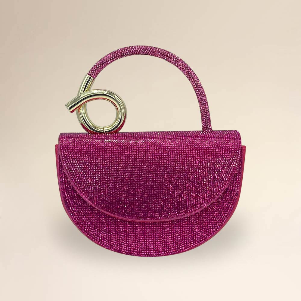 Aba Bling Studded Top Handle Evening Crossbody Bag