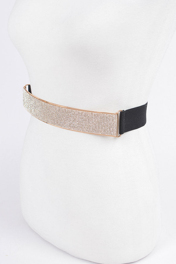 Gold Rhinestone Metal Statement Belt