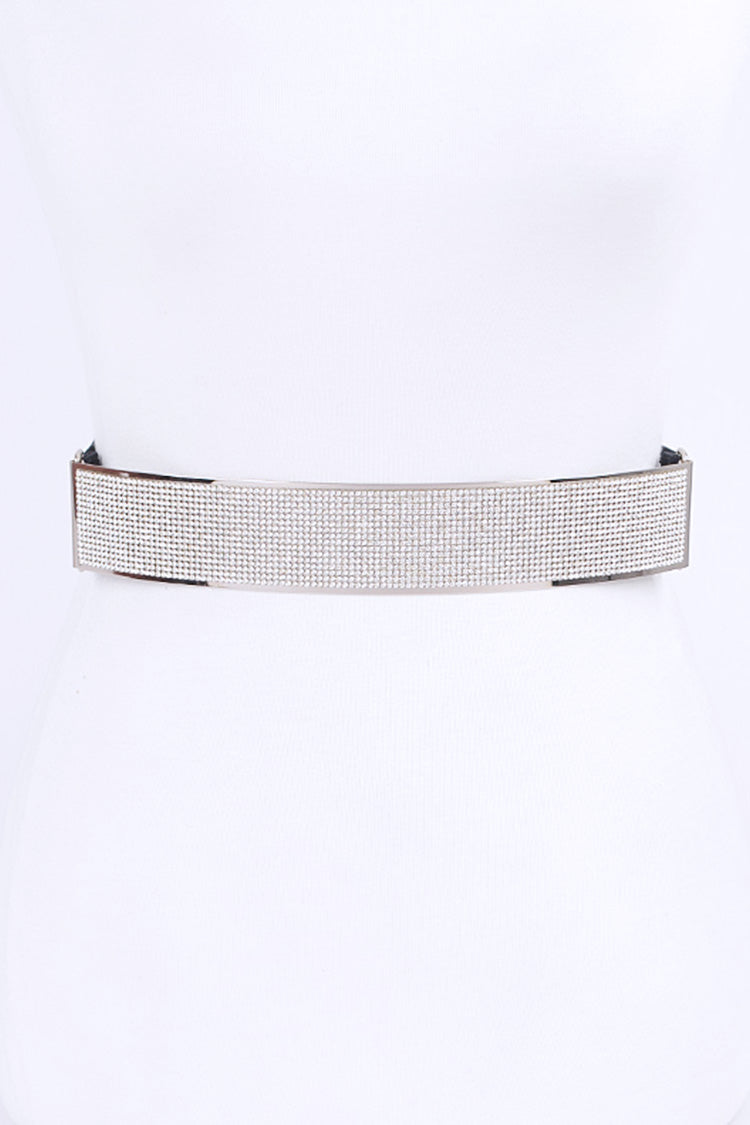 Gold Rhinestone Metal Statement Belt