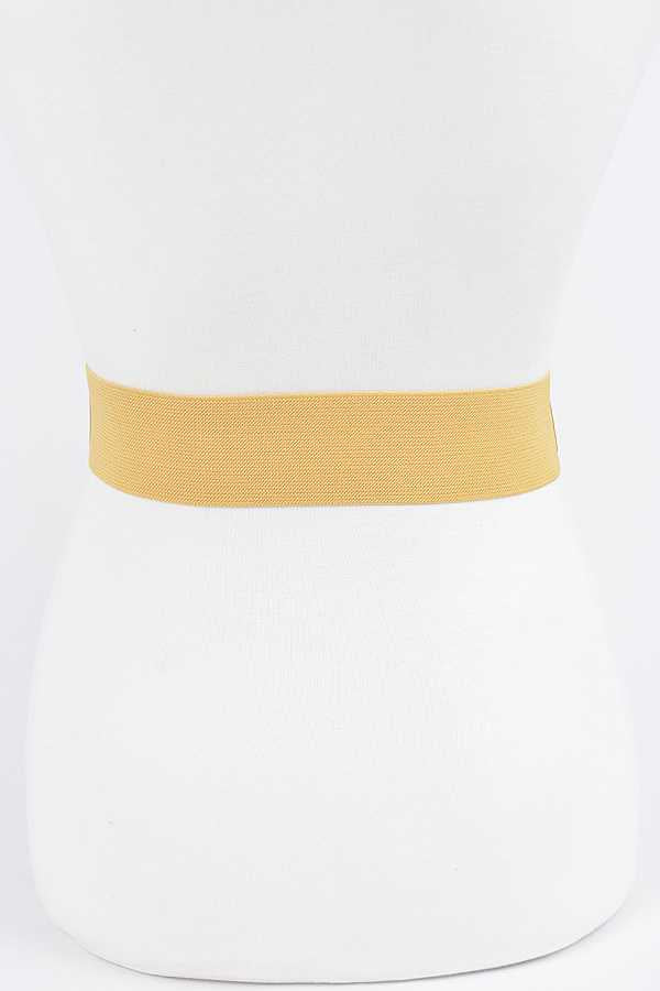 Double Buckle Metallic Stretch Belt (Plus Size)