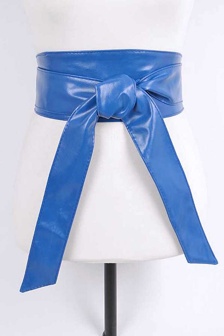 Abbi 2 Vegan Leather Obi Wrap Statement Belt