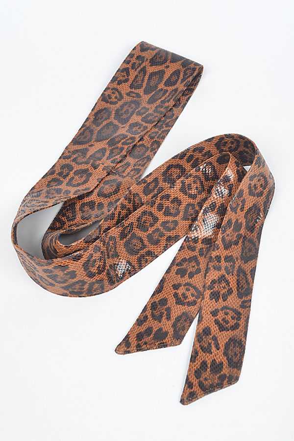 Animal Print Leopard Kimono Wrap Obi Belt