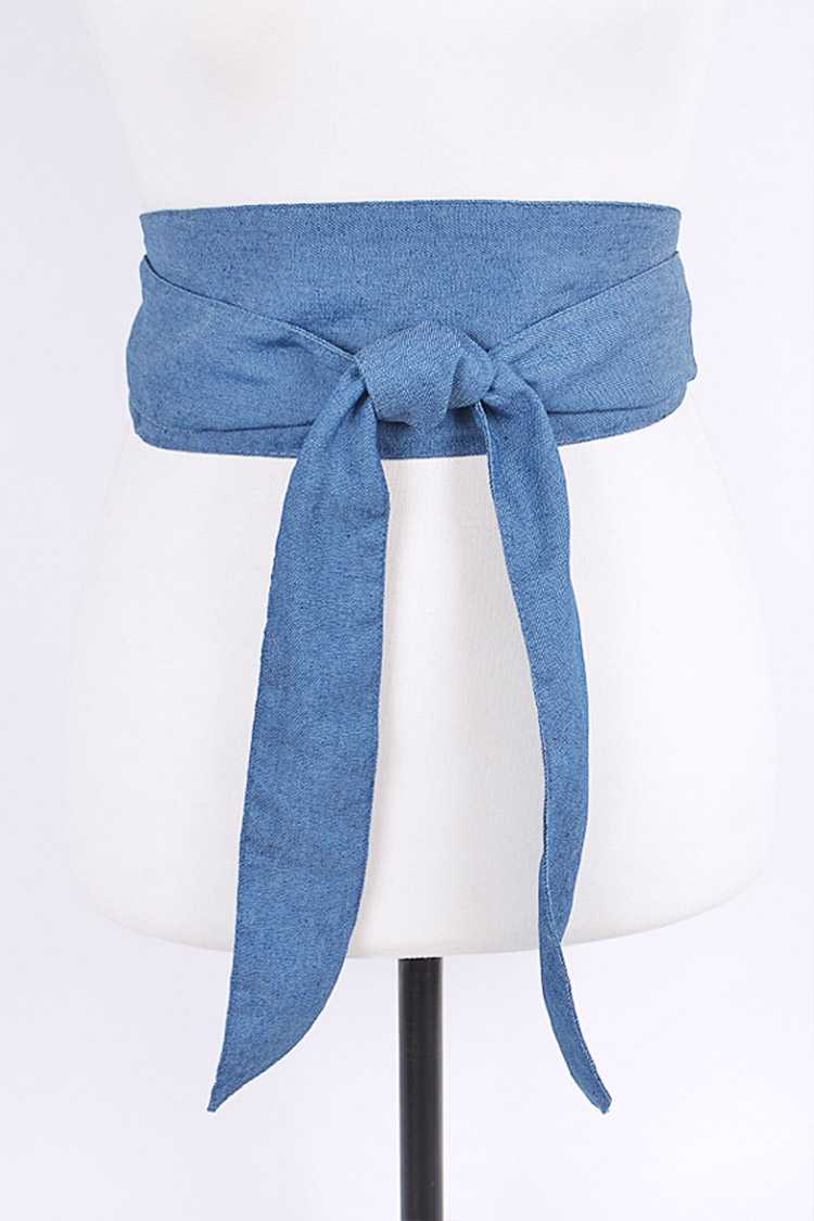 Denim Kimono Obi Wrap Statement Belt