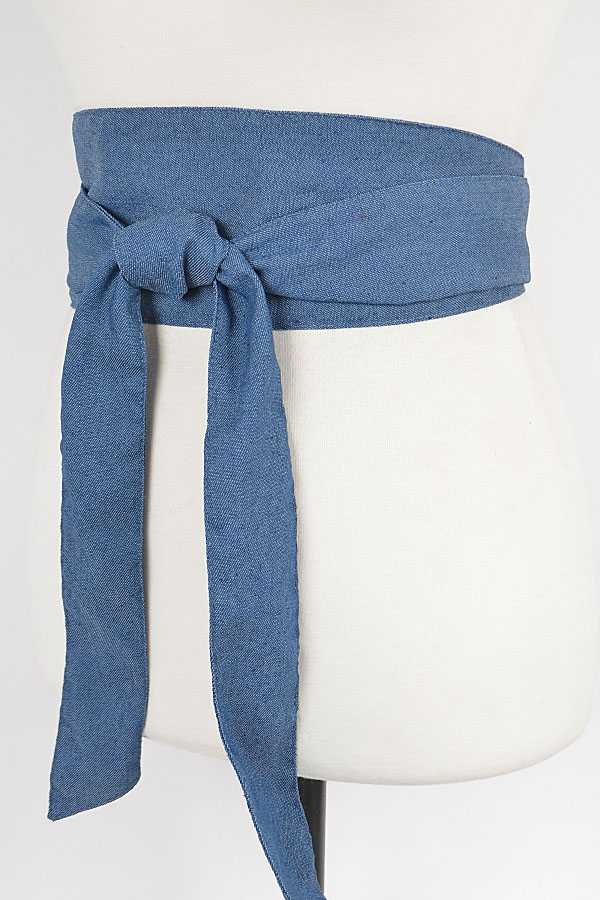 Denim Kimono Obi Wrap Statement Belt