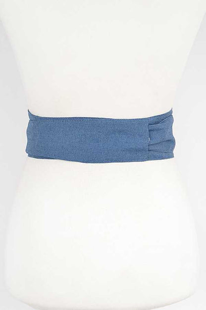 Denim Kimono Obi Wrap Statement Belt