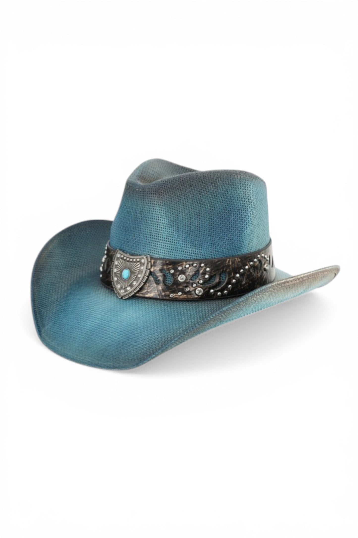 Augusta Vintage Straw Cowboy Hat With Rustic Pattern Band