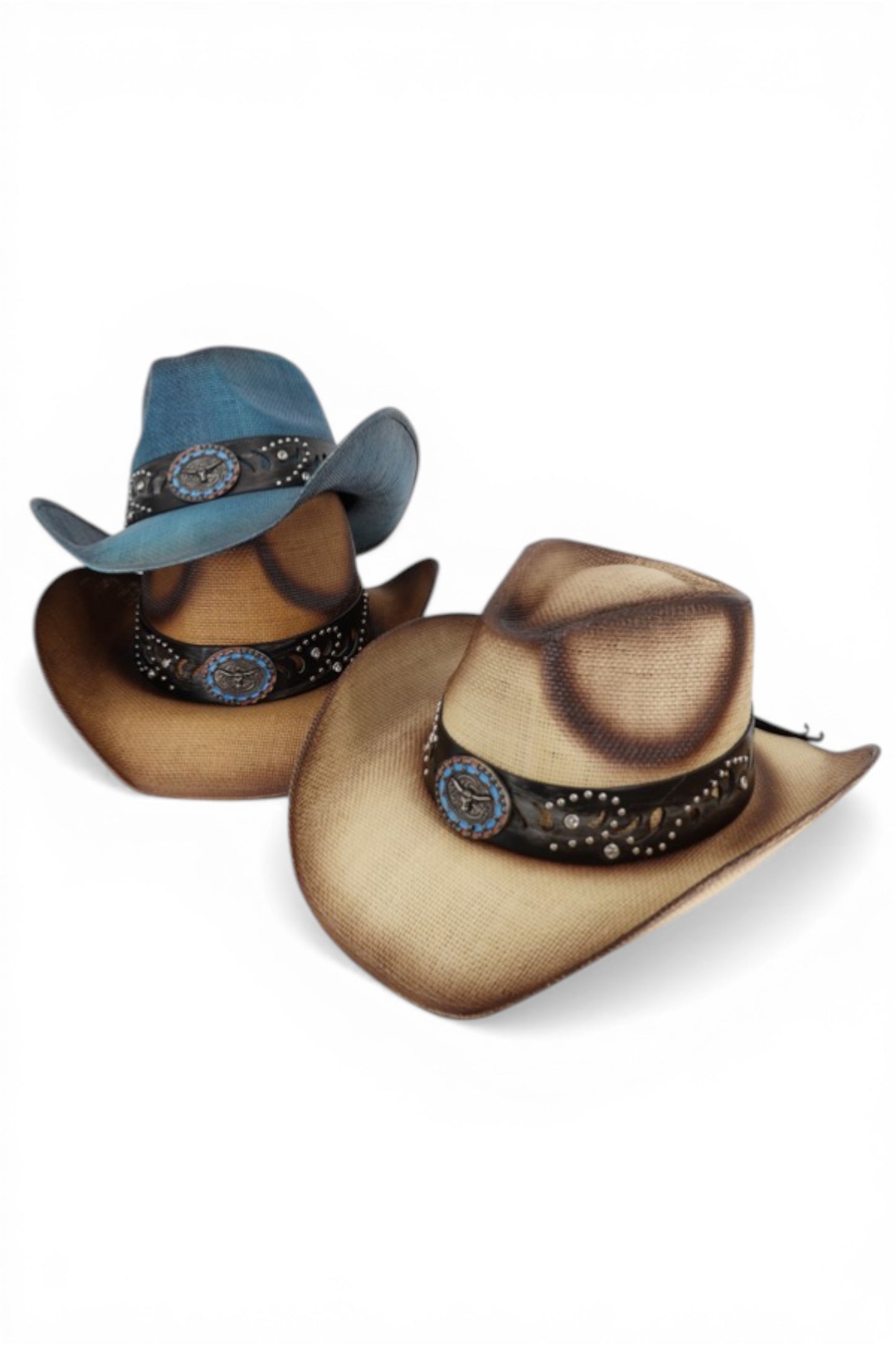 Abel Vintage Straw Cowboy Hat With Rustic Pattern Band