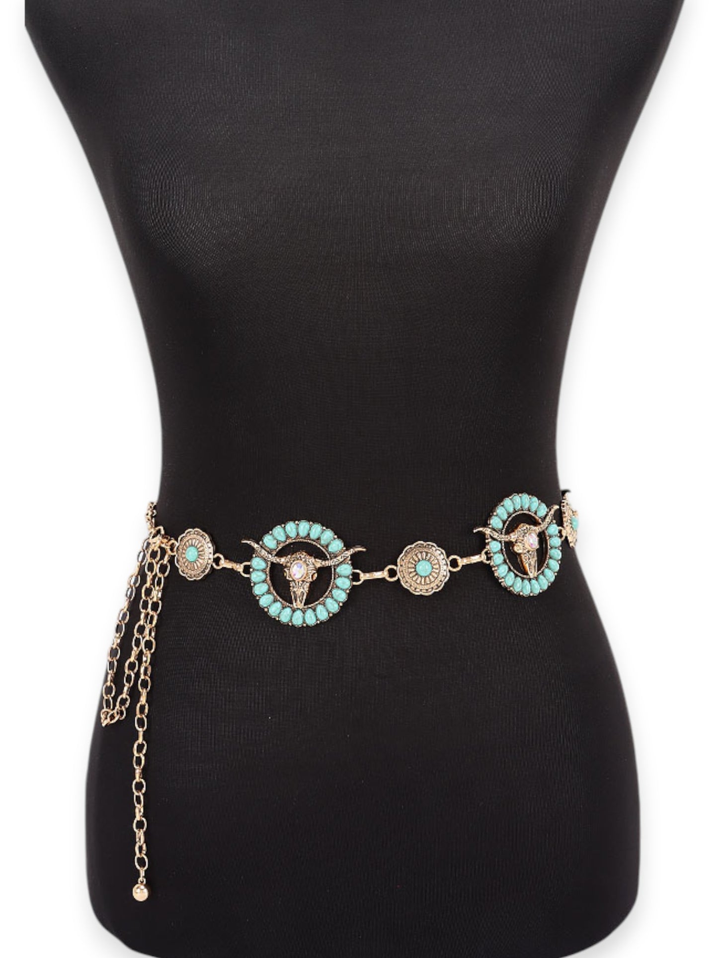 Ángel Turquoise Vintage Horse Chain Statement Belt