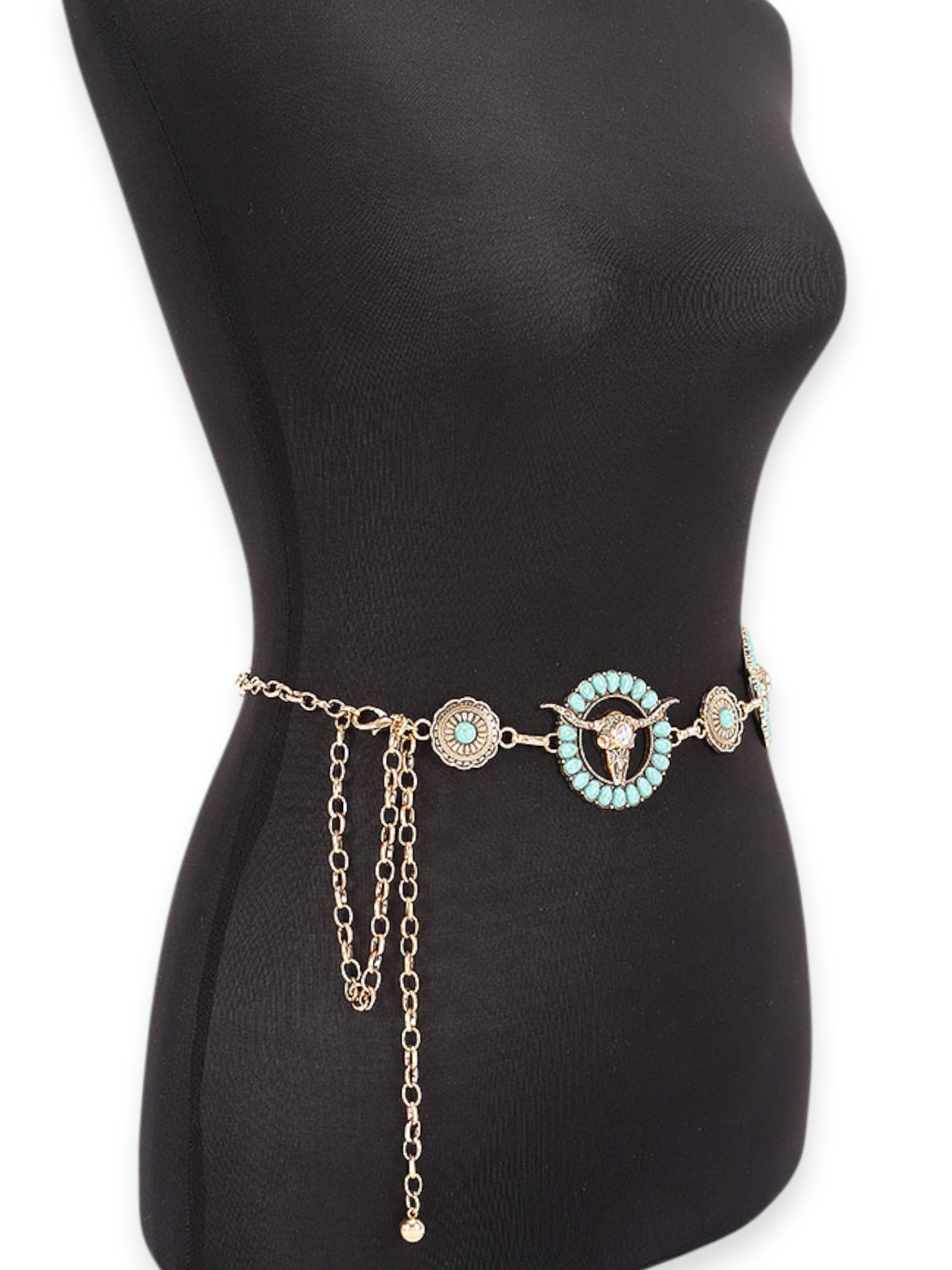 Ángel Turquoise Vintage Horse Chain Statement Belt
