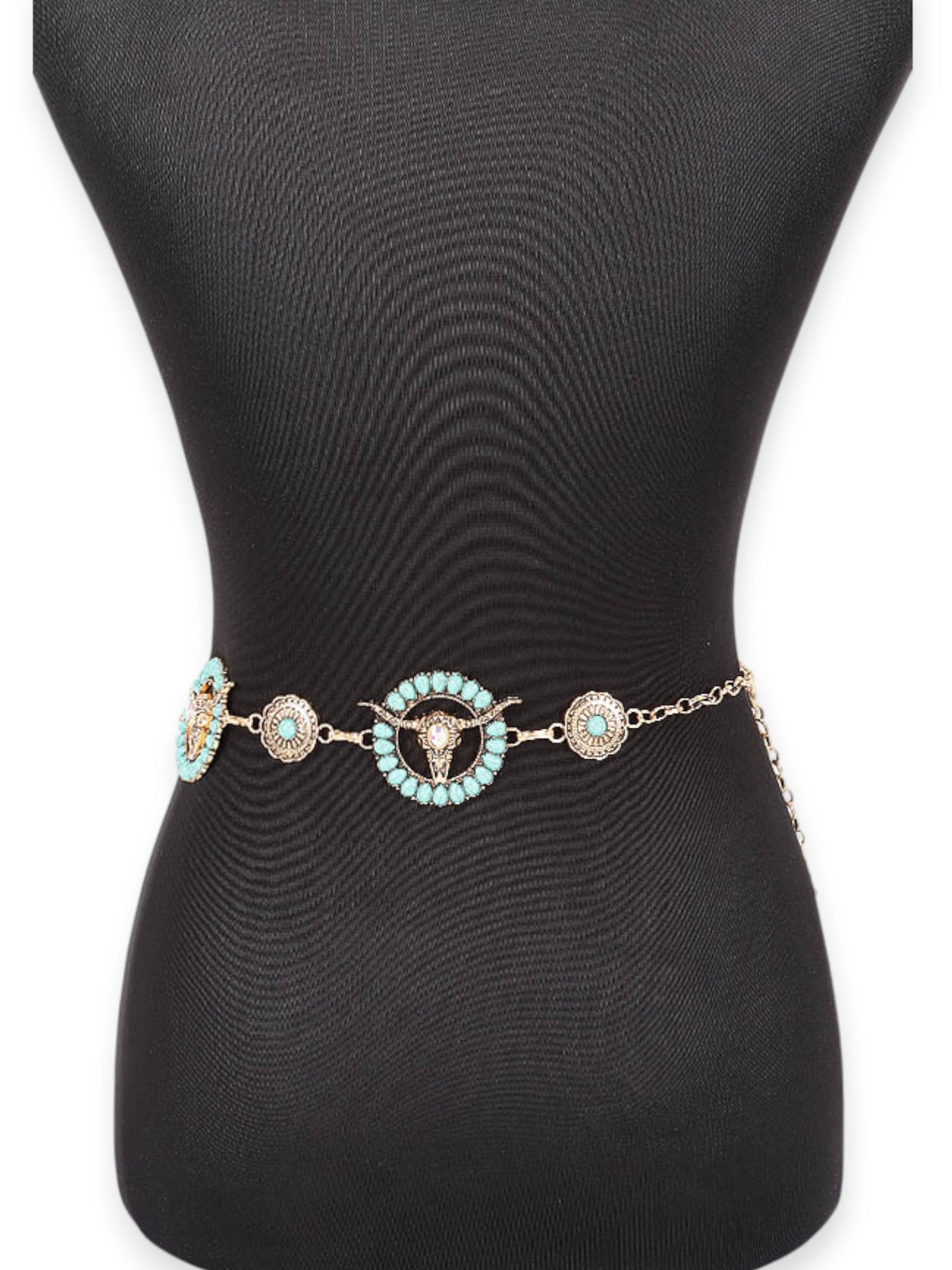 Ángel Turquoise Vintage Horse Chain Statement Belt