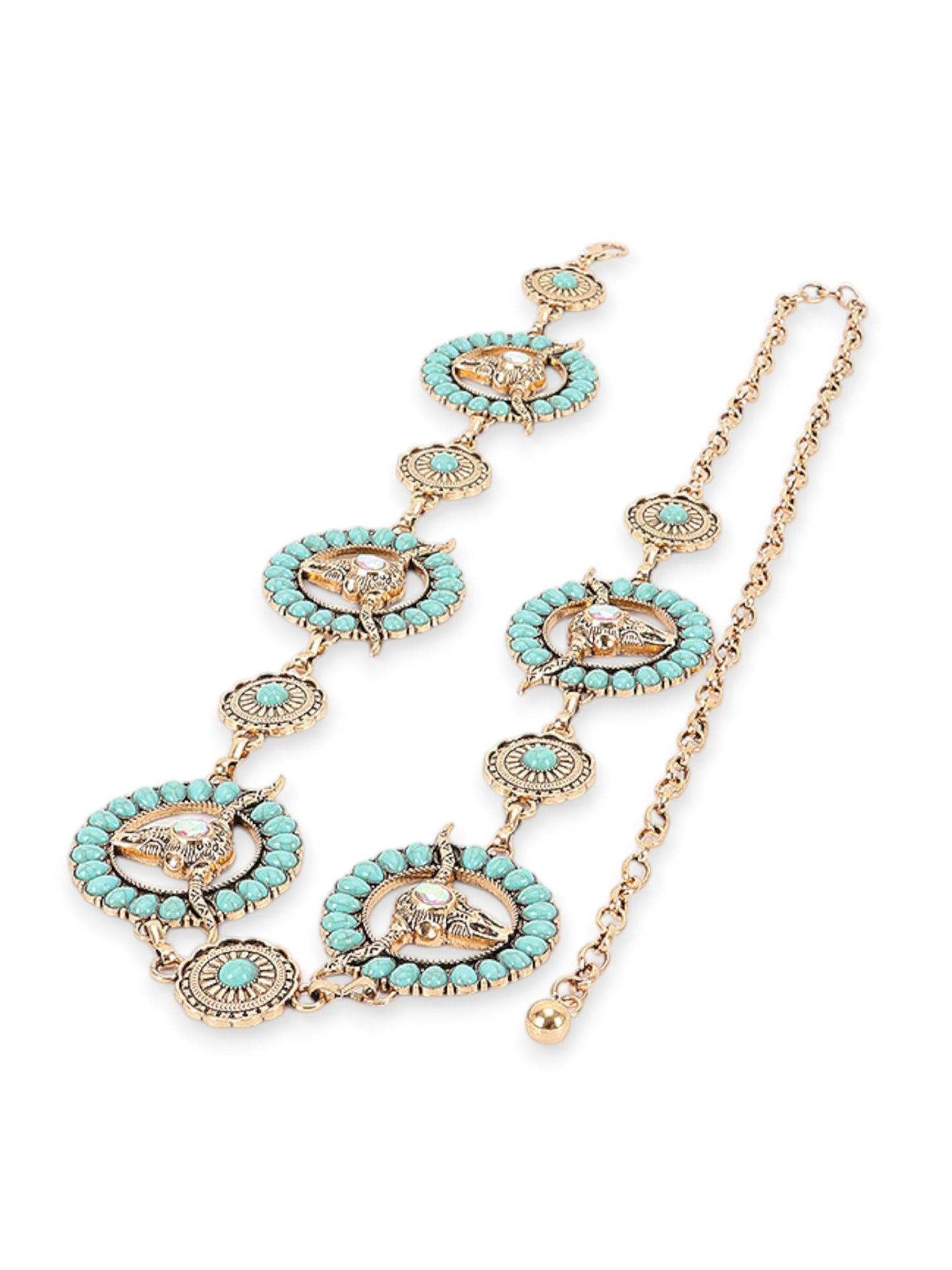 Ángel Turquoise Vintage Horse Chain Statement Belt