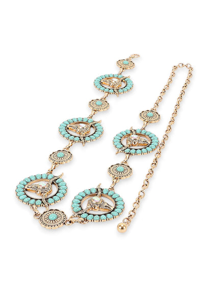 Ángel Turquoise Vintage Horse Chain Statement Belt