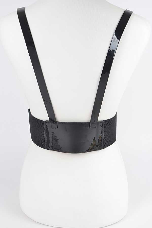 Black Vegan Leather Harness Belt Plus Size