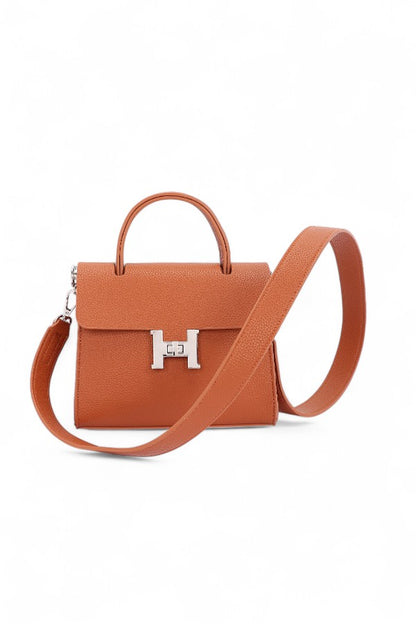 1 H Twist Lock Top Handle Crossbody Bag