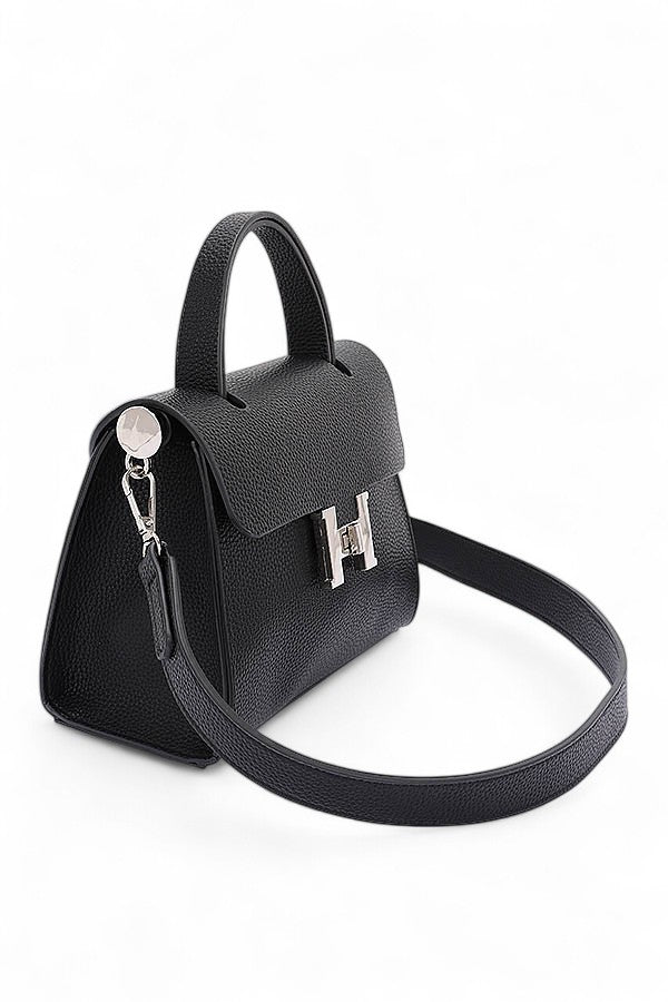 1 H Twist Lock Top Handle Crossbody Bag