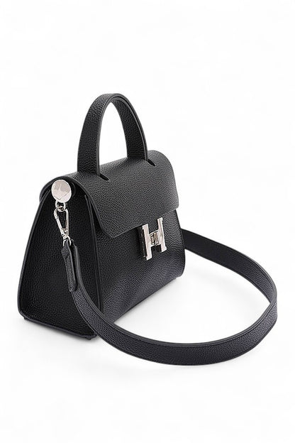 1 H Twist Lock Top Handle Crossbody Bag