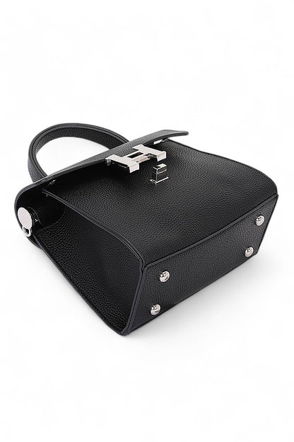 1 H Twist Lock Top Handle Crossbody Bag