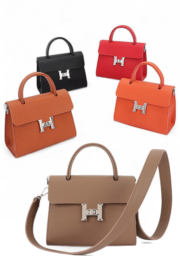 1 H Twist Lock Top Handle Crossbody Bag