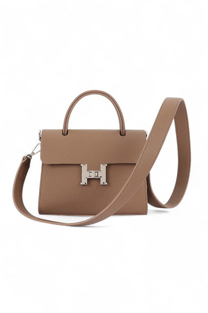 1 H Twist Lock Top Handle Crossbody Bag