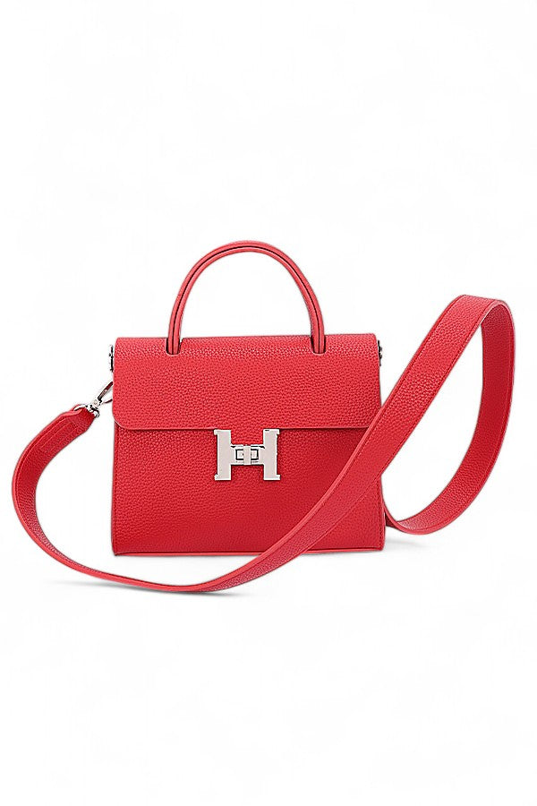 1 H Twist Lock Top Handle Crossbody Bag