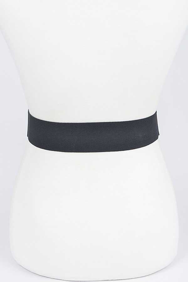 Double Buckle Metallic Stretch Belt