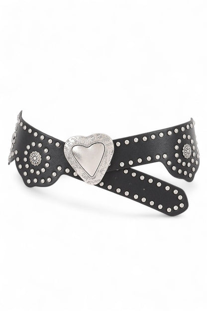 Heart Buckle Western Fashion Statement Belt