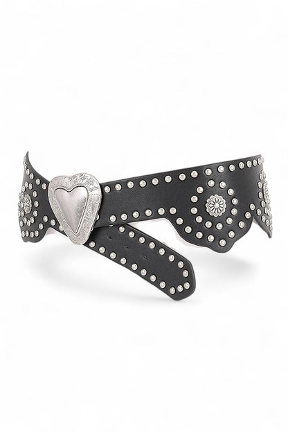 Heart Buckle Western Fashion Statement Belt