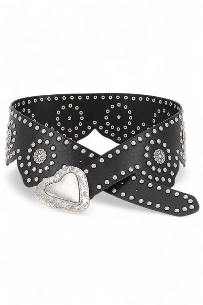 Heart Buckle Western Fashion Statement Belt