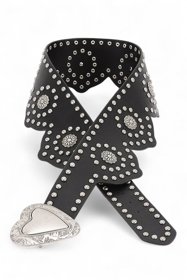 Heart Buckle Western Fashion Statement Belt