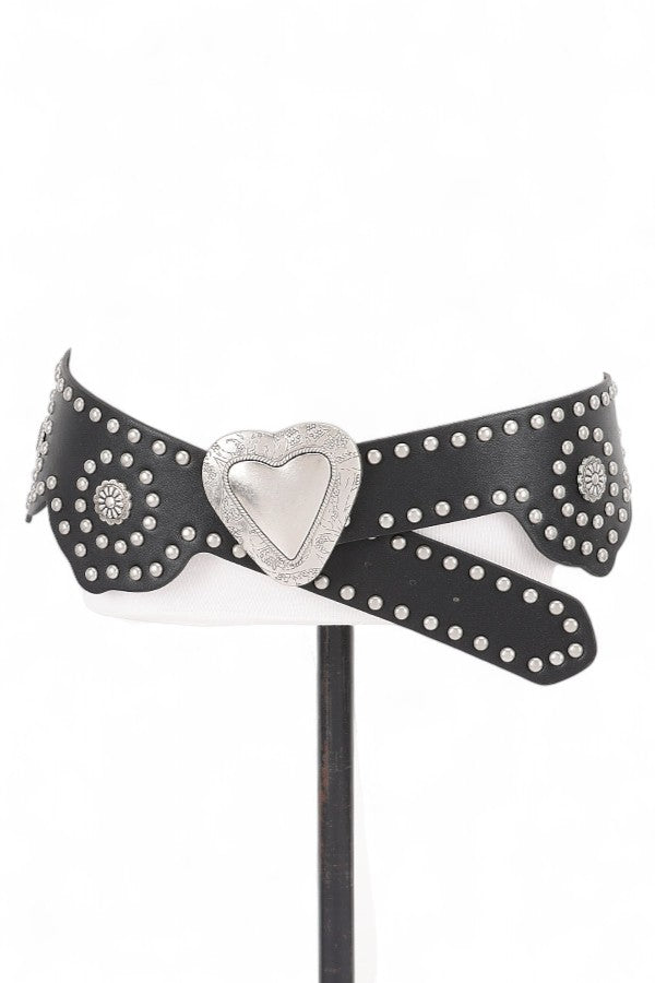 Heart Buckle Western Fashion Statement Belt