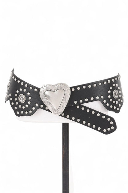 Heart Buckle Western Fashion Statement Belt