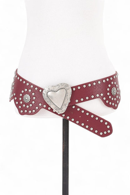 Heart Buckle Western Fashion Statement Belt
