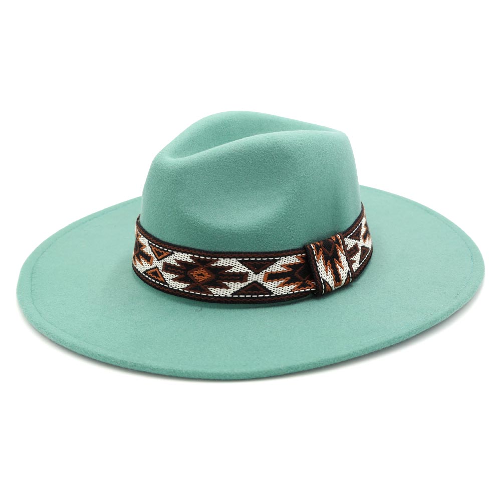 Beya Turquoise Tribal Band Panama Hat