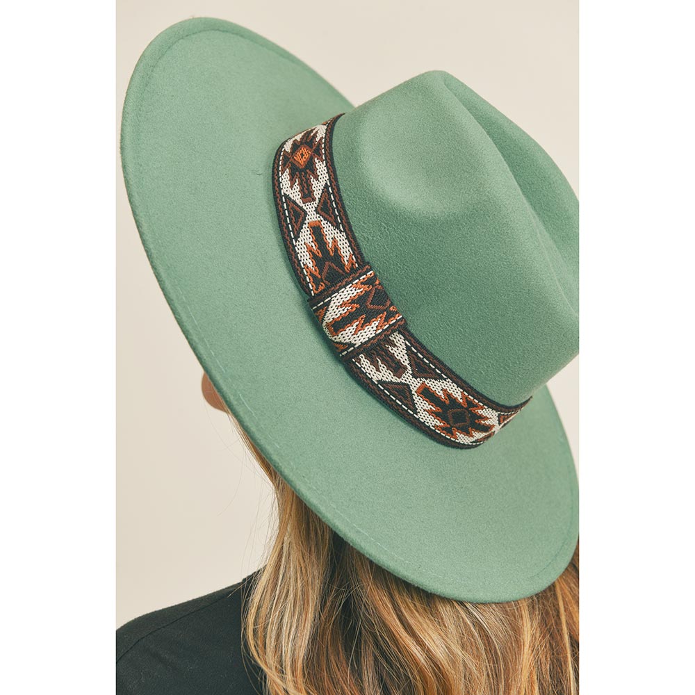 Beya Turquoise Tribal Band Panama Hat