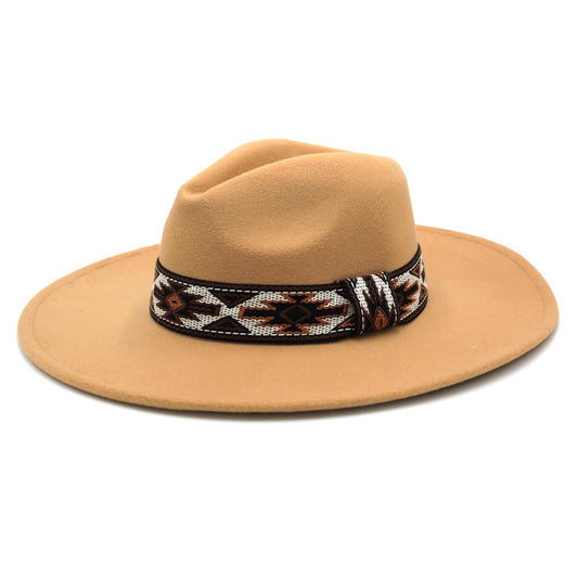 Beya Taupe Tribal Band Panama Hat