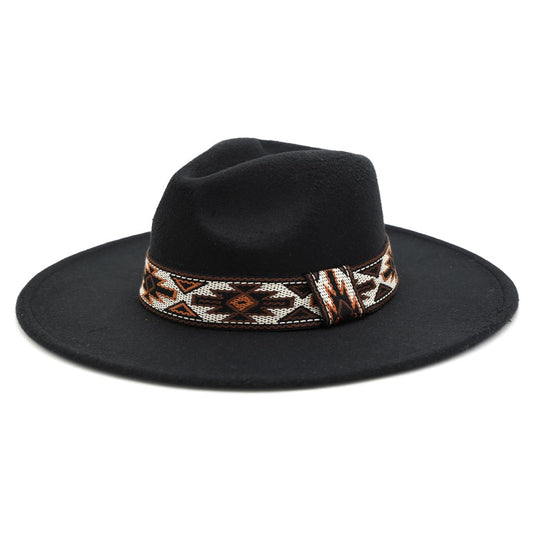 Beya Black Tribal Band Panama Hat